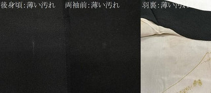 平和屋着物＃羽織　総刺繍　草葉文　黒地　銀糸　正絹　逸品　CABN9384ua