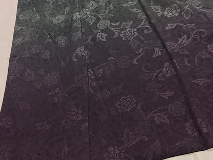 平和屋着物＃道中着　リバーシブル　花唐草地紋　暈し染め　ロング丈　正絹　逸品　CABN9391ua