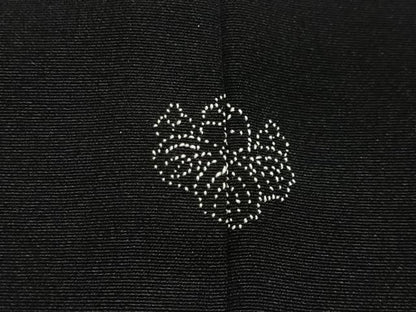 平和屋着物＃羽織　総刺繍　舞葉文　黒地　正絹　逸品　CABN9398ua