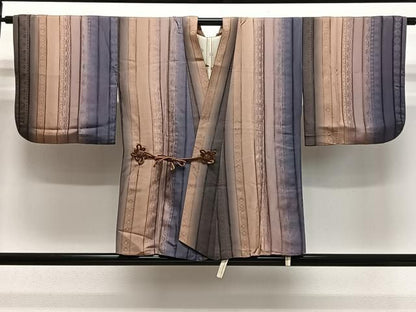 平和屋着物＃道中着　間道　暈し染め　正絹　逸品　CABN9405ua
