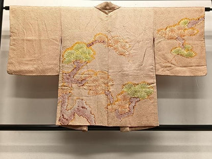 平和屋着物＃羽織　総絞り　枝松文　正絹　逸品　CABN9418ua