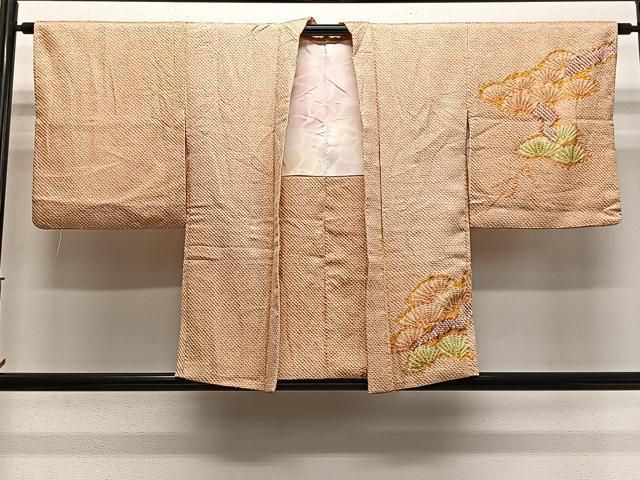 平和屋着物＃羽織　総絞り　枝松文　正絹　逸品　CABN9418ua