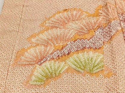 平和屋着物＃羽織　総絞り　枝松文　正絹　逸品　CABN9418ua