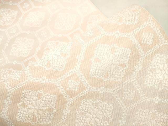 平和屋着物●八寸名古屋帯　蜀江花文　正絹　逸品　CABN9605dy