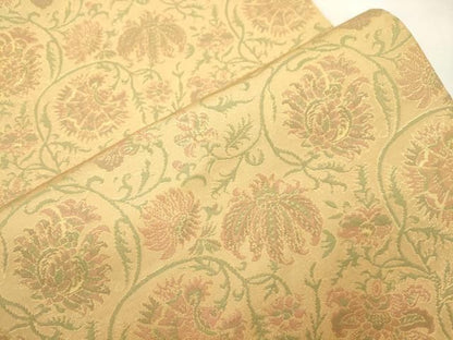 平和屋着物●織物一筋名門　織悦　九寸開き名古屋帯　更紗文　金糸　正絹　逸品　CABN9606dy