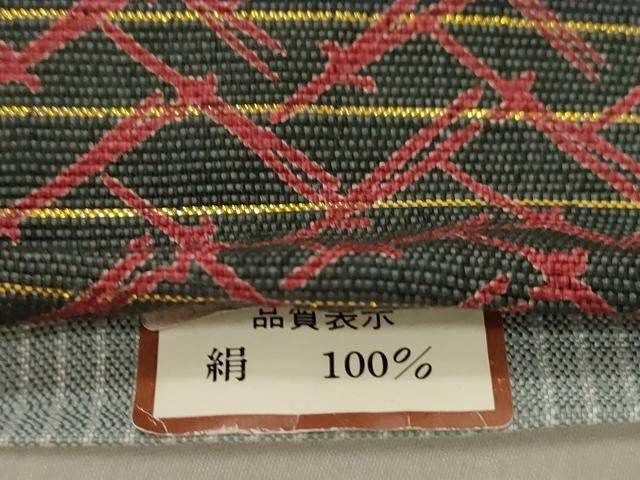 平和屋着物●両面　全通柄　京袋帯　吹寄せ文　金糸　正絹　逸品　CABN9621dy