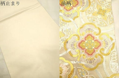 平和屋着物●西陣　加藤善織物謹製　六通柄袋帯　絲屋善剣　唐織　舞花文　金銀糸　証紙付き　正絹　逸品　CABN9625dy