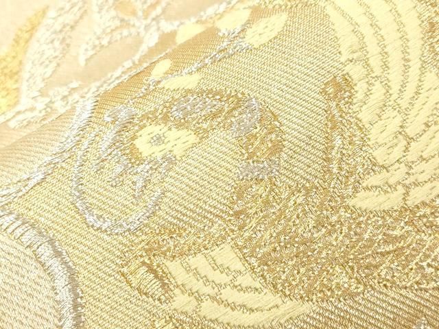 平和屋着物●六通柄袋帯　花鳥文　金銀糸　正絹　逸品　CABN9631dy