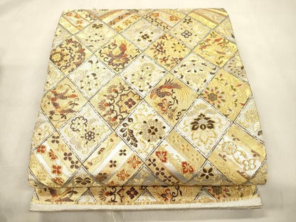 平和屋着物●西陣の名門　加納幸謹製　六通柄袋帯　鳳凰花文　桃山繍箔　正絹　逸品　CABN9636dy