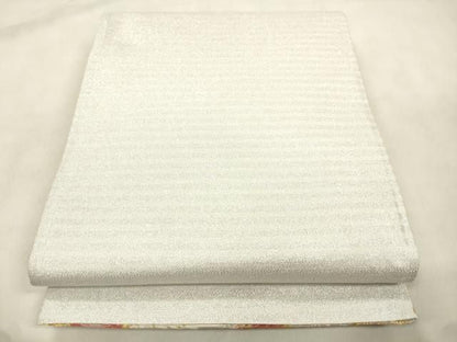 平和屋着物●両面　六通柄袋帯　唐織　雪輪舞桜文　金銀糸　正絹　逸品　CABN9638dy
