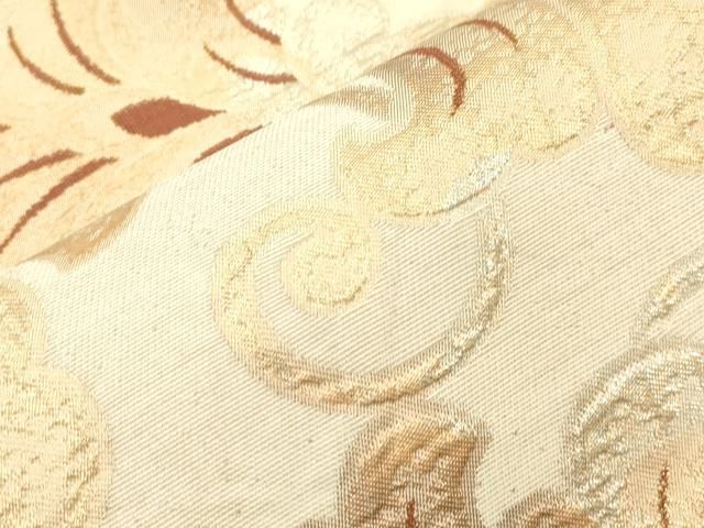 平和屋着物●西陣　川島織物　六通柄　本袋帯　唐草文　金糸　正絹　逸品　CABN9639dy