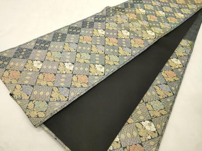平和屋着物●六通柄袋帯　正倉院名物裂　金糸　正絹　逸品　CABN9646dy