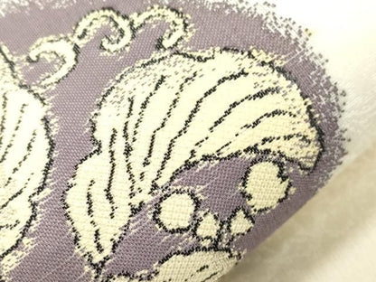 平和屋着物▽六通柄袋帯　スリーシーズン　春夏秋　立波草花文　金銀糸　正絹　逸品　CABN9661dy