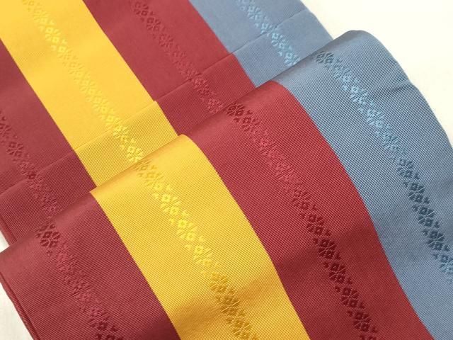 平和屋着物●本場筑前博多織　半幅帯　献上　正絹　逸品　CABN9772dy