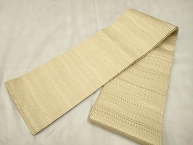 平和屋着物●本場筑前博多織　半幅帯　浅黄色　正絹　逸品　CABN9775dy