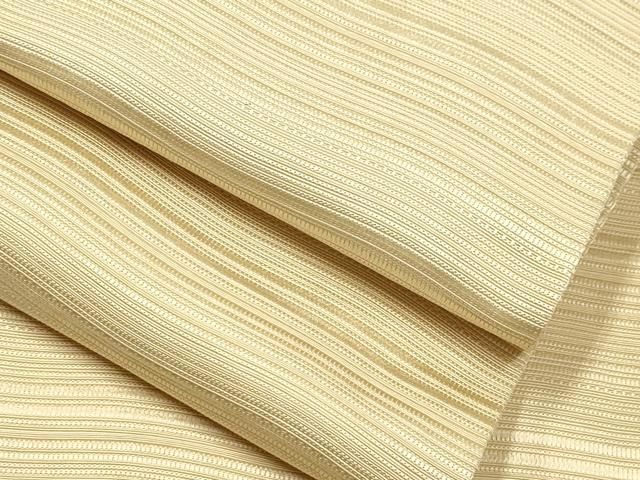 平和屋着物●本場筑前博多織　半幅帯　浅黄色　正絹　逸品　CABN9775dy