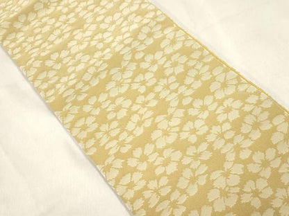 平和屋着物●両面　半幅帯　舞花文　正絹　逸品　CABN9780dy
