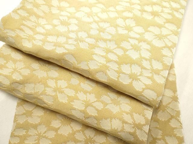 平和屋着物●両面　半幅帯　舞花文　正絹　逸品　CABN9780dy