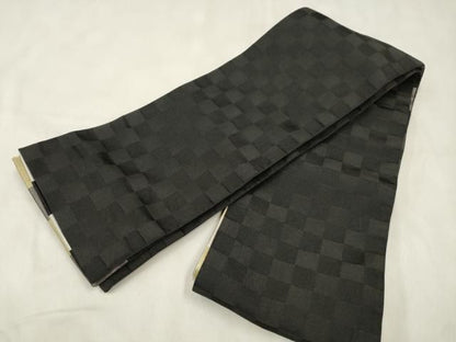 平和屋着物●両面　半幅帯　格子柄　CABN9784dy