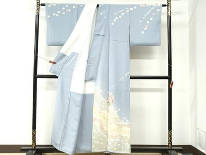 平和屋着物●友禅作家　岡部修治　訪問着　道長人物吉祥花文　暈し染め　正絹　逸品　CABO0001yc