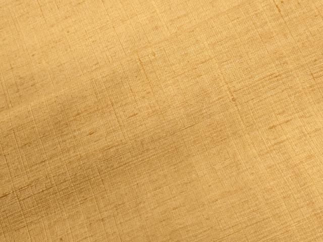 平和屋着物●結城紬　色無地　小麦色　正絹　逸品　CABO0002yc