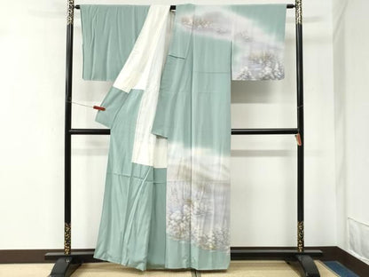 平和屋着物●訪問着　作家物　遠山樹林風景文　暈し染め　正絹　逸品　CABO0003yc