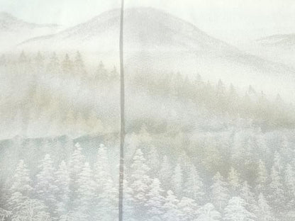 平和屋着物●訪問着　作家物　遠山樹林風景文　暈し染め　正絹　逸品　CABO0003yc