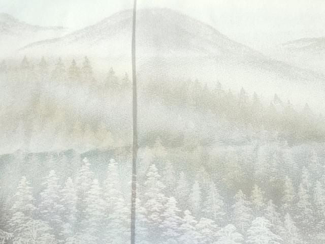 平和屋着物●訪問着　作家物　遠山樹林風景文　暈し染め　正絹　逸品　CABO0003yc
