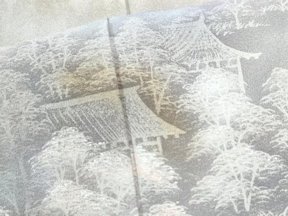 平和屋着物●訪問着　作家物　遠山樹林風景文　暈し染め　正絹　逸品　CABO0003yc
