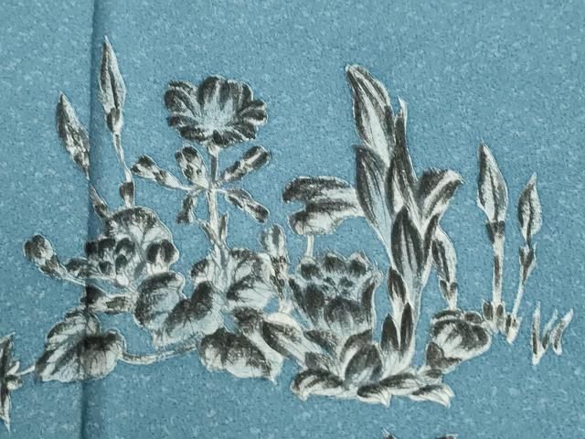 平和屋着物●訪問着　作家物　草花文　正絹　逸品　CABO0005yc