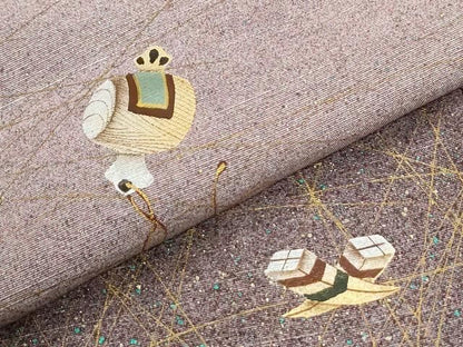 平和屋着物●訪問着　紬地　宝尽くし　金彩　鈴乃屋扱い　正絹　逸品　CABO0008yc