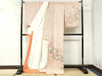 平和屋着物●訪問着　総絞り　辻が花　ロング丈　正絹　逸品　CABO0022yc