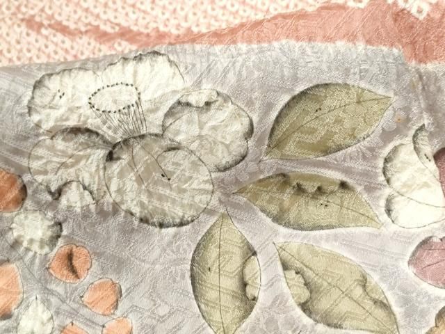平和屋着物●訪問着　総絞り　辻が花　ロング丈　正絹　逸品　CABO0022yc