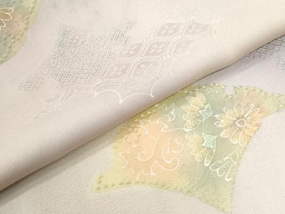 平和屋着物●上質な小紋　地紋起こし　吉祥花唐草文　暈し染め　正絹　逸品　CABO0036yc