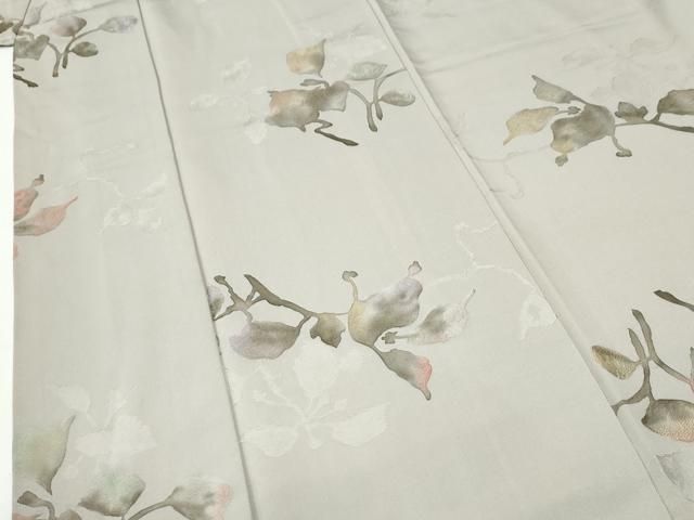 平和屋着物●上質な小紋　地紋起こし　草花文　正絹　逸品　CABO0037yc