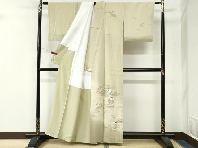 平和屋着物●訪問着　駒刺繍　童子風景文　暈し染め　金彩　正絹　逸品　CABO0046yc