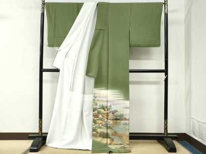 平和屋着物●豪華色留袖　作家物　古都庭園　暈し染め　金彩　ロング丈　正絹　逸品　CABO0047yc