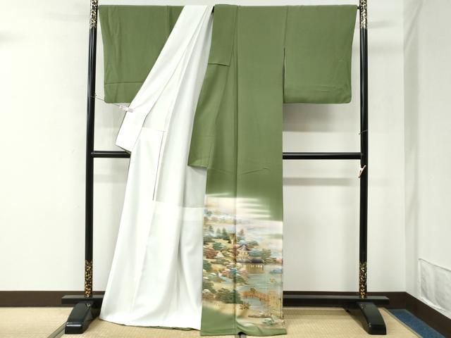 平和屋着物●豪華色留袖　作家物　古都庭園　暈し染め　金彩　ロング丈　正絹　逸品　CABO0047yc