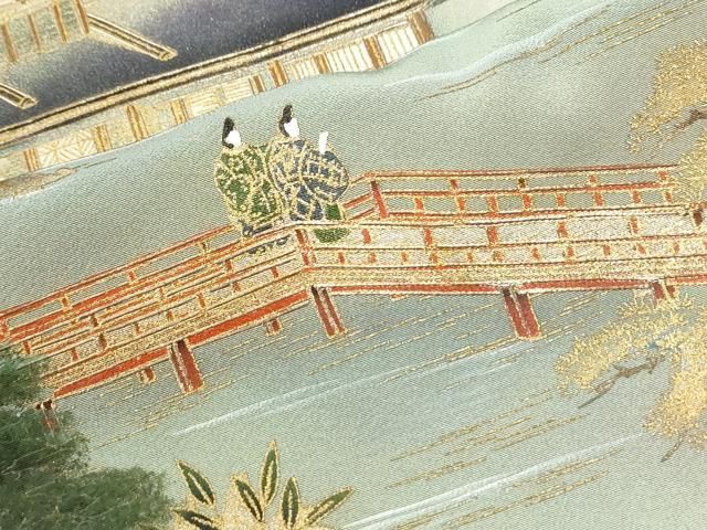 平和屋着物●豪華色留袖　作家物　古都庭園　暈し染め　金彩　ロング丈　正絹　逸品　CABO0047yc