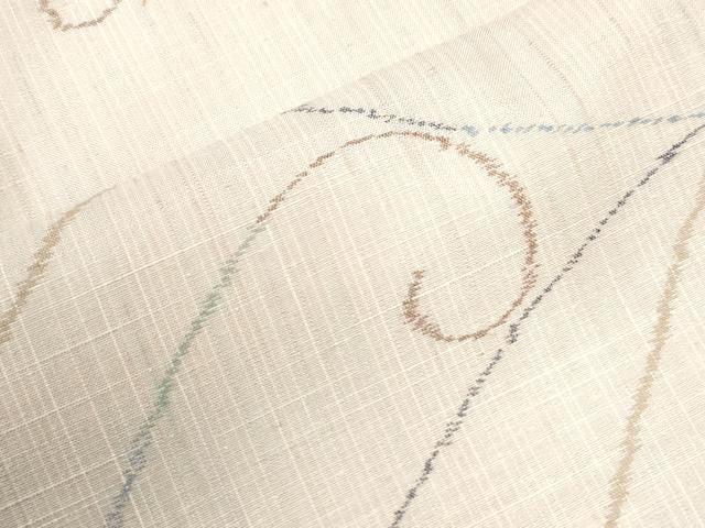 平和屋着物●真綿結城　小千谷　唐草文　正絹　逸品　未使用　CABO0051yc