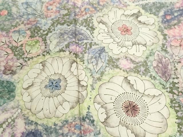 平和屋着物●豪華振袖・長襦袢セット　辻が花　暈し染め　銀通し地　正絹　逸品　CABO0057yc