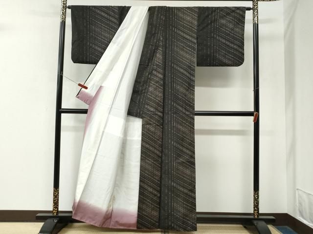 平和屋着物●本場大島紬　7マルキ　霞文　正絹　逸品　CABO0065yc