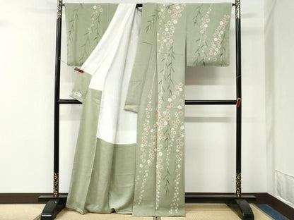 平和屋着物●訪問着　絞り　舞花文　やまと誂製　正絹　逸品　未使用　CABO0068yc
