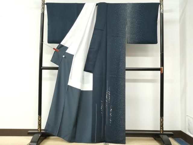 平和屋着物●訪問着　駒刺繍　霰文　金彩　正絹　逸品　CABO0069yc