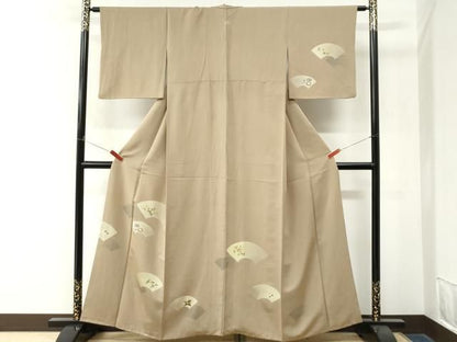平和屋着物●訪問着　刺繍　地紙吉祥花唐草文　正絹　逸品　CABO0096yc