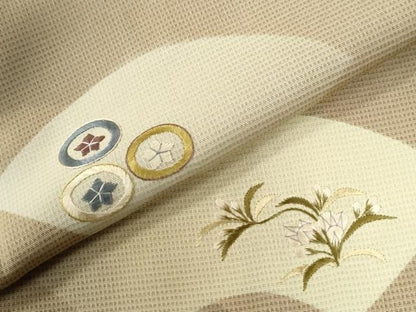 平和屋着物●訪問着　刺繍　地紙吉祥花唐草文　正絹　逸品　CABO0096yc