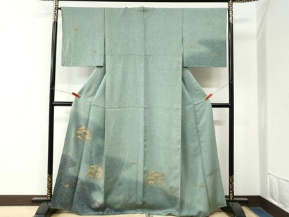 平和屋着物●訪問着　枝垂れ花松文　暈し染め　金通し地　正絹　逸品　CABO0100yc