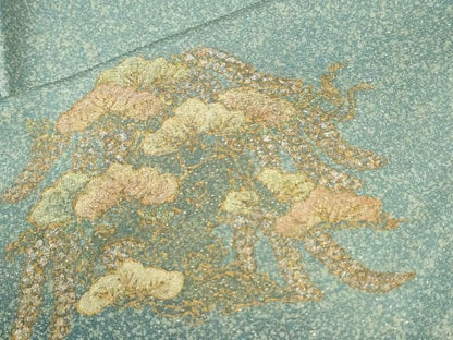 平和屋着物●訪問着　枝垂れ花松文　暈し染め　金通し地　正絹　逸品　CABO0100yc