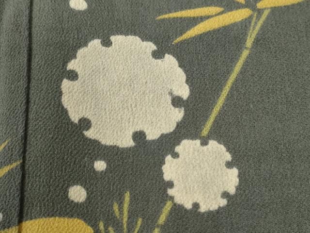 平和屋着物●訪問着　雪輪枝笹文　鬼しぼ縮緬　正絹　逸品　CABO0121yc