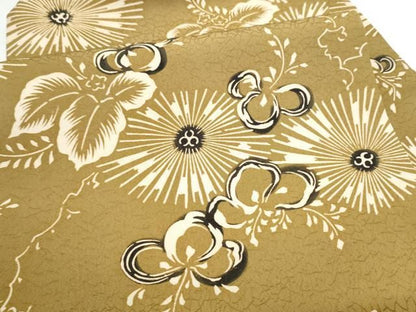 平和屋着物●竺仙監製　全通柄　九寸名古屋帯　草花文　正絹　逸品　CABO1605hy